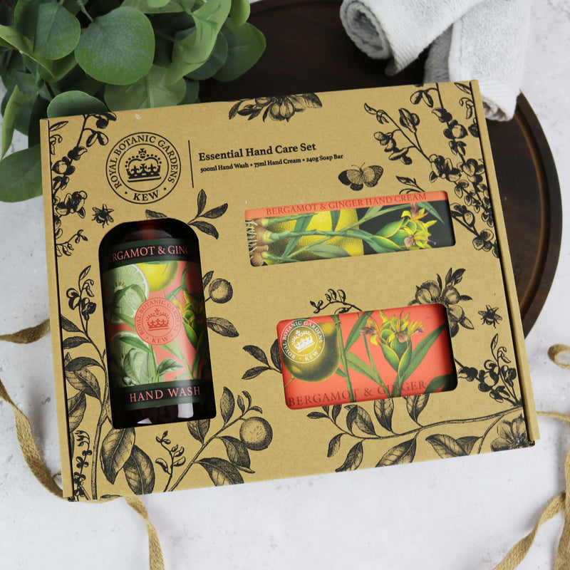 Kew Gardens Bergamot and Ginger Essential Hand Care Gift Box Gifts The English Soap Company