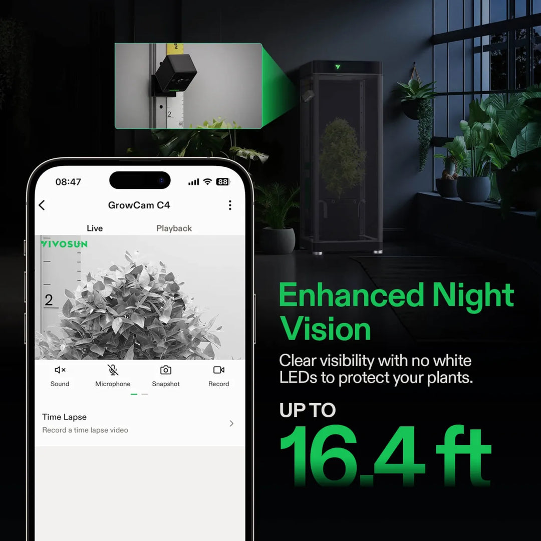 VIVOSUN GrowCam C4, 2k QHD Wifi Camera Sensors & Controllers Vivosun