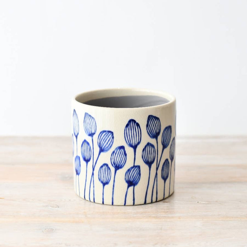 Stoneware Blue Leaf Planter 14cm Pots & Planters Gainsborough Giftware x Portland Living