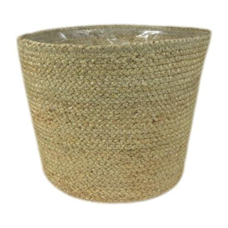 Bergen jute natural lined planter with waterproof liner
