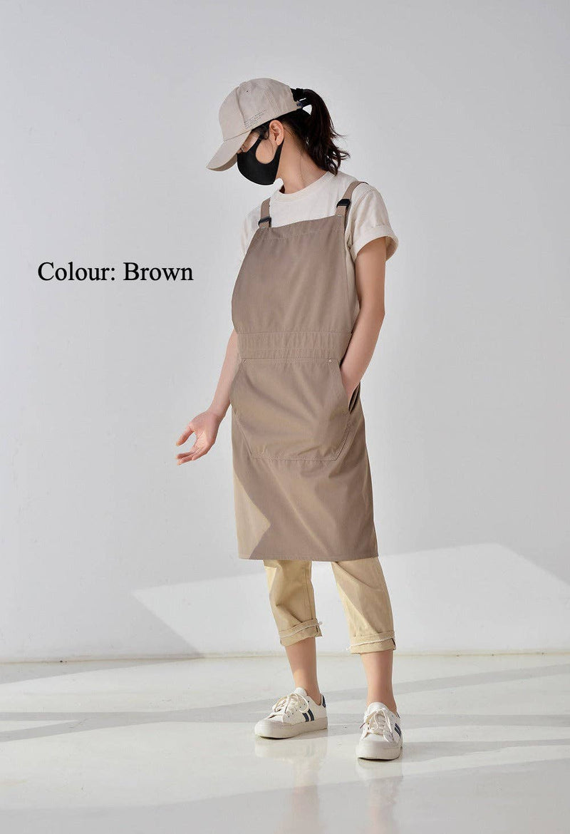 Gohobi Korean-Style Printed Cotton-Linen Apron: Green Gohobi （We cover import duties）
