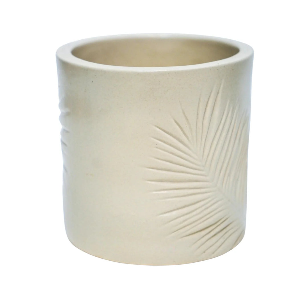 Kew Stoneware Ivory Sago Palm Planter - GROW TROPICALS