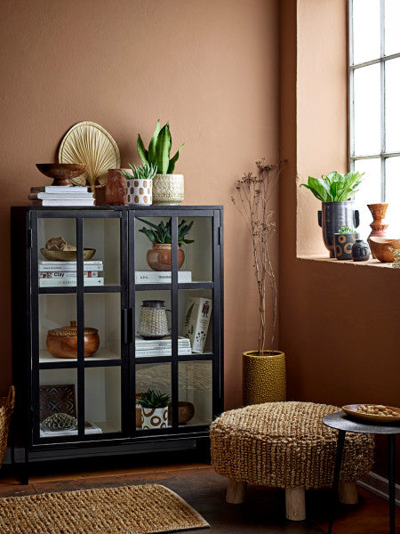 Avo Deco White/Terracotta Check Pot — 12cm / White