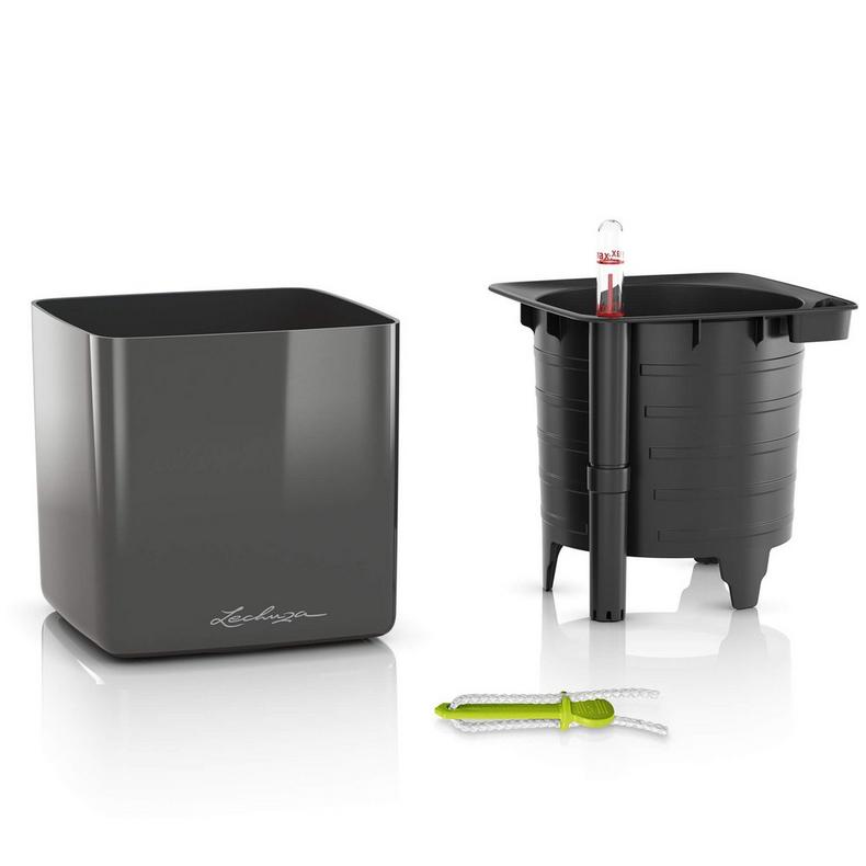 Lechuza CUBE Glossy 16 Self Watering Plant Pot Pots & Planters Lechuza