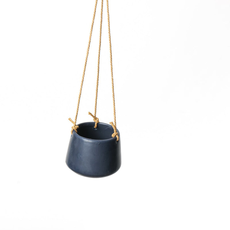 Mini Ceramic hanging pots — Dark Blue