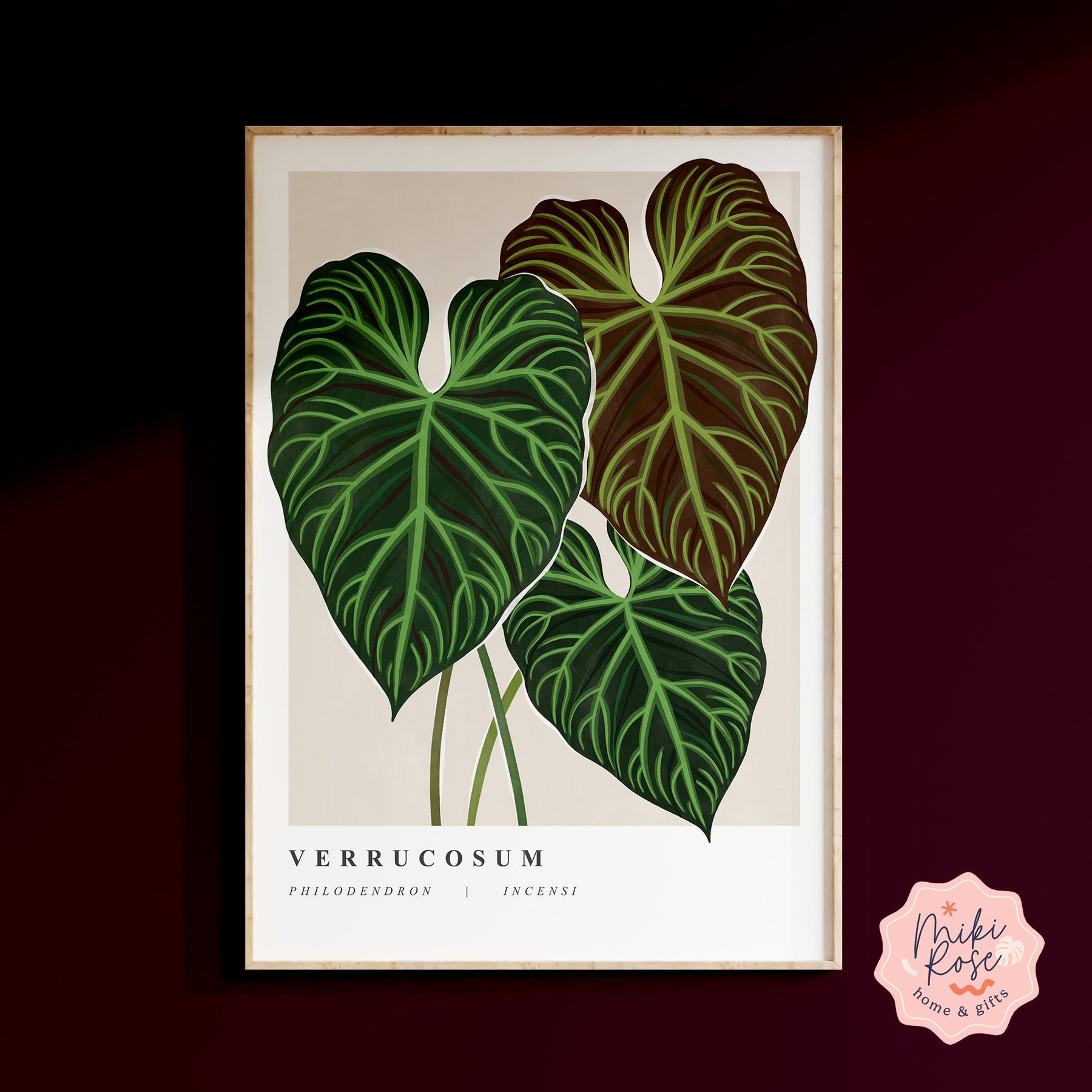 metal philodendron sculpture Philodendron Verrucosum Art Print